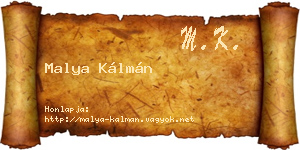 Malya Kálmán névjegykártya