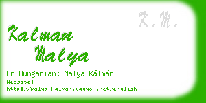 kalman malya business card